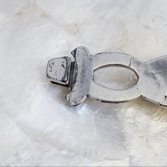 Chico’s Silver Tone Rhinestone Buckle Black Belt S - Picture 15 of 16